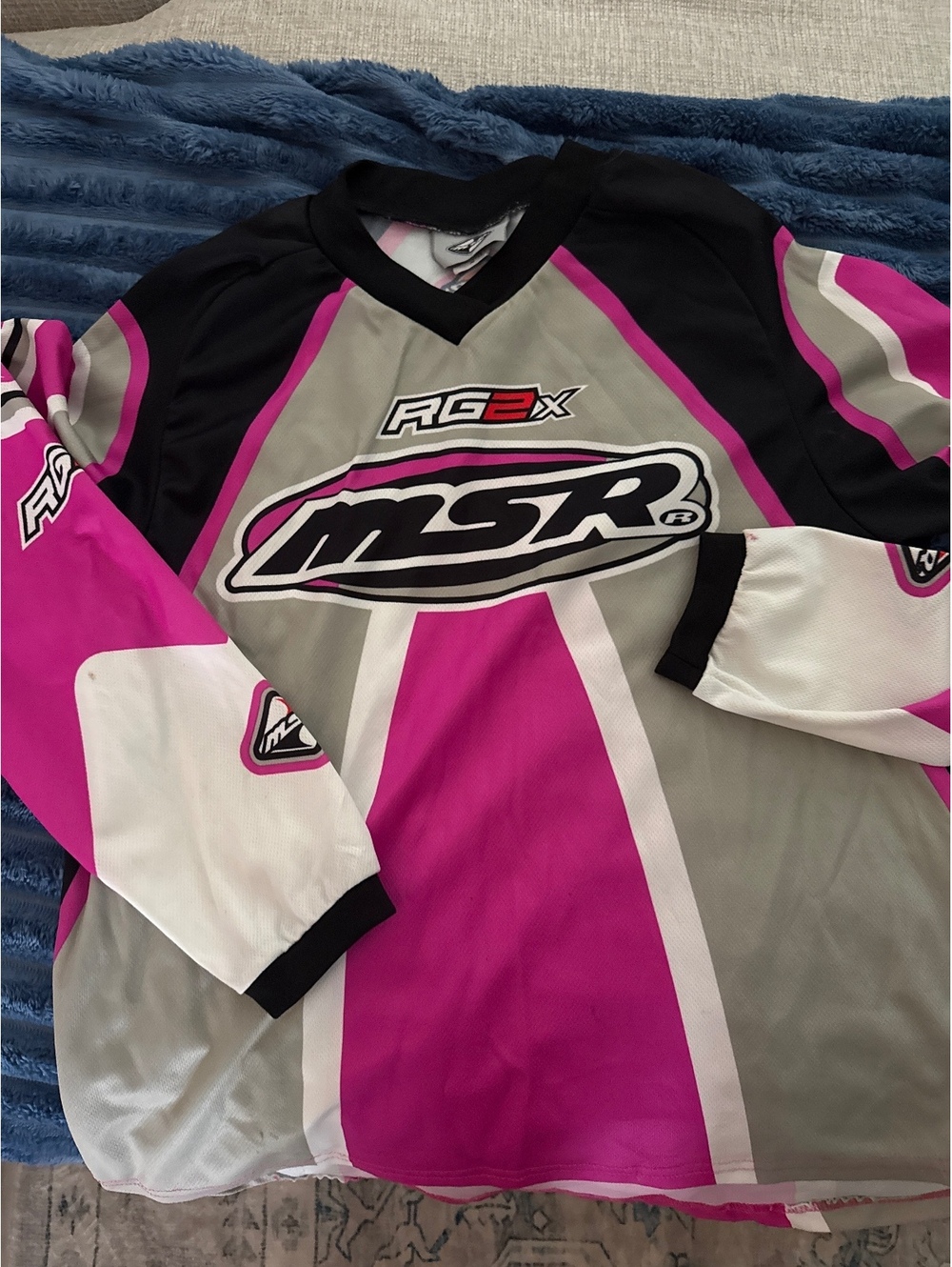 MSR RC2X Women's Motocross Jersey Medium Pink Gray Black Polyester